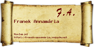 Franek Annamária névjegykártya