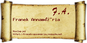 Franek Annamária névjegykártya